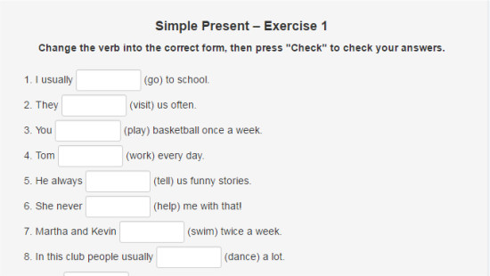 simple present exercises