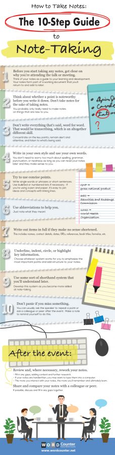 How to Take Notes: The 10-Step Guide to Note-Taking (Infographic ...